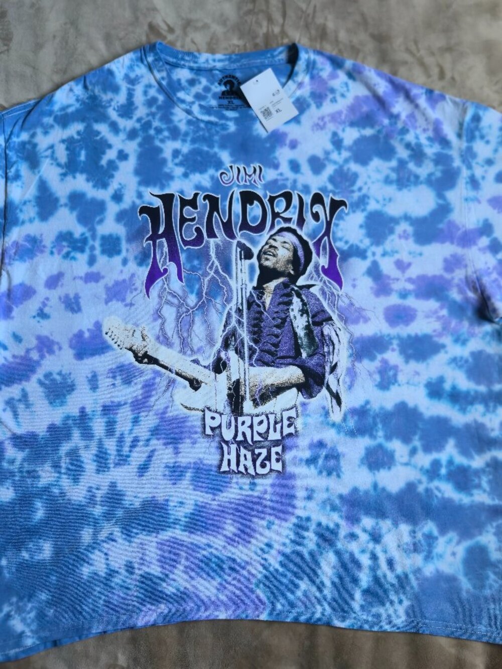 NWT Forever 21 Jimi Hendrix Purple Haze Tie Dye Graphic Tee Shirt Men's XL